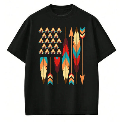 Native American T-Shirts, Vintage Native American Unisex T-Shirt/Hoodie/Sweatshirt HLT00 - Native American Pride USA Flag
