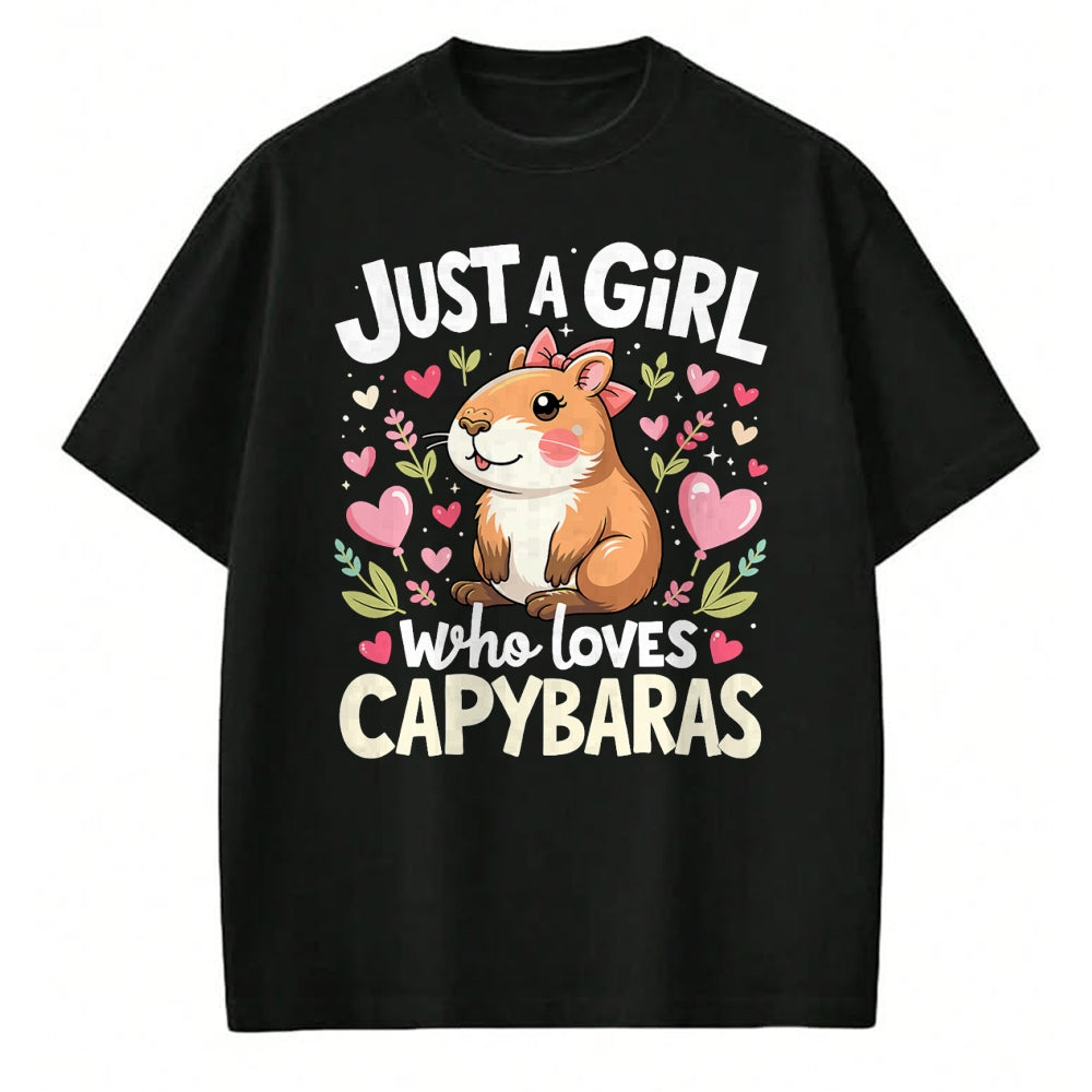 Cute Capybara Shirt, Funny Capybara Unisex T-Shirt/Hoodie/Sweatshirt HLT00 - Capybara Shirt Just A Girl Who Loves Capybara Lover Kids Boy T-Shirt