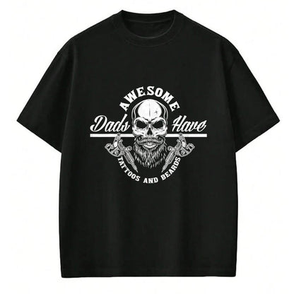 Best Wife Shirt, Wife and Husband Unisex T-Shirt/Hoodie/Sweatshirt HLT00 - Awesome Dads Have Tattoos And Beards Funny Father Dad T-Shirt