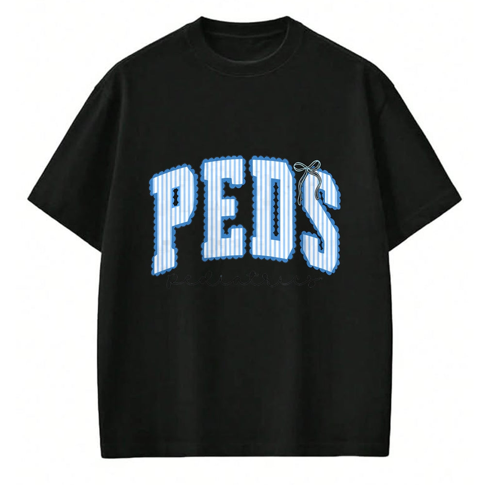 Best Doctor Shirt, Funny Doctor UnisexT-Shirt/Hoodie/Sweatshirt HLT00 - Pediatric Nurse PEDS Blue Striped PEDS MA Er ICU Doctor T-Shirt