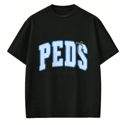 Best Doctor Shirt, Funny Doctor UnisexT-Shirt/Hoodie/Sweatshirt HLT00 - Pediatric Nurse PEDS Blue Striped PEDS MA Er ICU Doctor T-Shirt