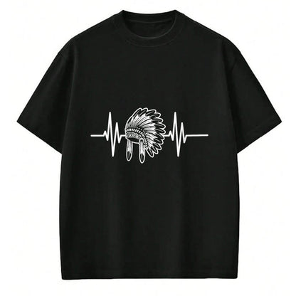 Native American T-Shirts, Vintage Native American Unisex T-Shirt/Hoodie/Sweatshirt HLT00 - Native Indian Headdress Heartbeat Indigenous Native American