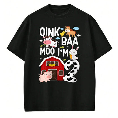 Best Farmer Life Shirt, Funny Farmer UnisexT-Shirt/Hoodie/Sweatshirt HLT00 - Oink Baa Moo I'm 2 Farm Theme Birthday 2 Year Old Party T-Shirt