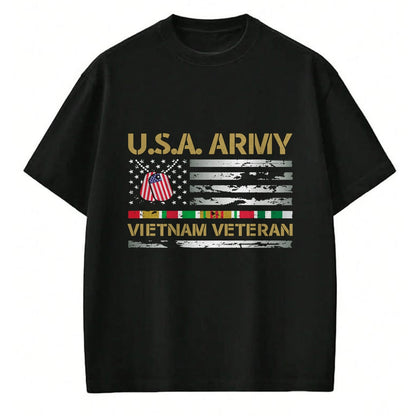 Proud Veteran Shirt, Funny Veteran UnisexT-Shirt/Hoodie/Sweatshirt HLT00 - USA Army Vietnam Veteran USA Flag Veteran Vietnam Army Long Sleeve T-Shirt
