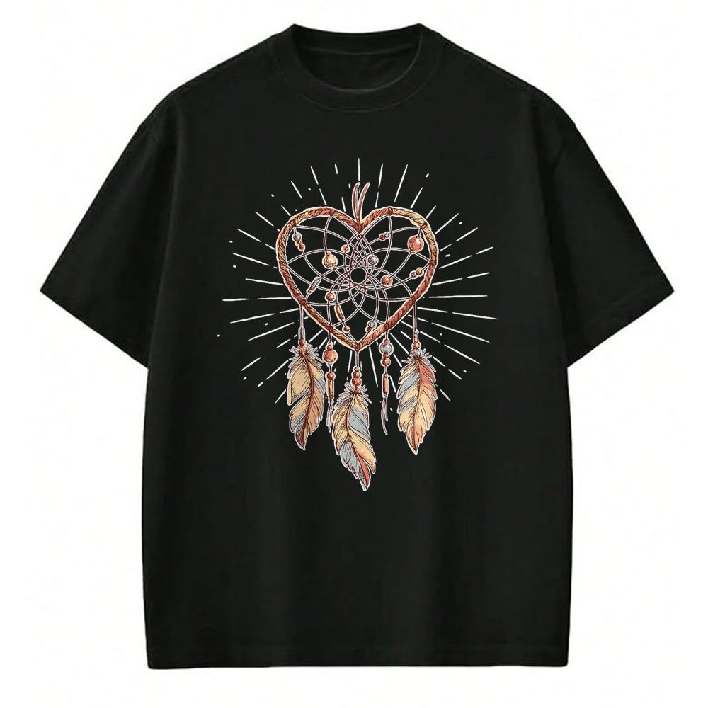 Native American T-Shirts, Vintage Native American Unisex T-Shirt/Hoodie/Sweatshirt HLT00 - Boho Native American Gift Heart Dreamcatcher