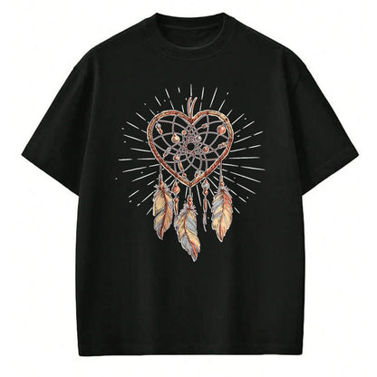 Native American T-Shirts, Vintage Native American Unisex T-Shirt/Hoodie/Sweatshirt HLT00 - Boho Native American Gift Heart Dreamcatcher