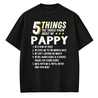 Best Grandpa Shirt, Proud Grandpa Unisex T-Shirt/Hoodie/Sweatshirt HLT00 - Funny 5 Things Grandpa Pappy Shirt Crazy Gift Idea T-Shirt