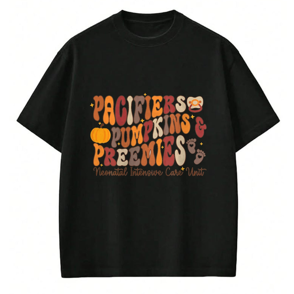 Best Thanksgiving Family Shirt , Funny Thanksgiving UnisexT-Shirt/Hoodie/Sweatshirt HLT00 - Retro Pacifiers Pumpkins Preemies Thanksgiving NICU Nurse T-Shirt