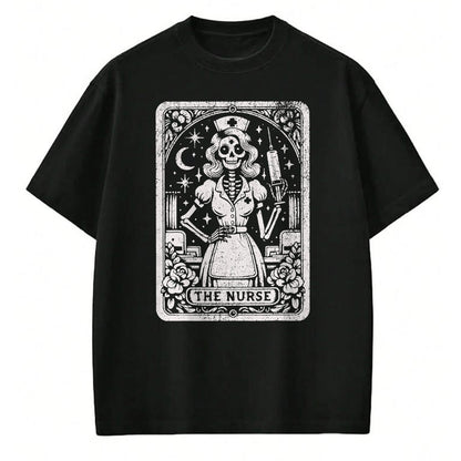Funny Nurse Shirt, Nurse Unisex T-Shirt/Hoodie/Sweatshirt HLT00 - The Nurse Skeleton Tarot Card Funny Nursing Nurse RN LPN NP T-Shirt