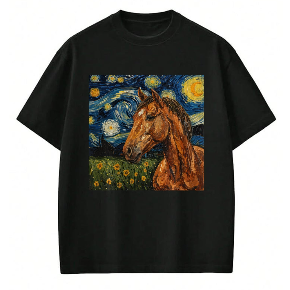 Best Horse Lover Shirt , Funny Horse UnisexT-Shirt/Hoodie/Sweatshirt HLT00 - Horse Lover Van Gogh Style Starry Night Graphic T-Shirt