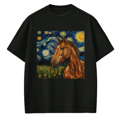 Best Horse Lover Shirt , Funny Horse UnisexT-Shirt/Hoodie/Sweatshirt HLT00 - Horse Lover Van Gogh Style Starry Night Graphic T-Shirt
