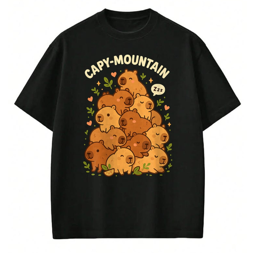 Cute Capybara Shirt, Funny Capybara Unisex T-Shirt/Hoodie/Sweatshirt HLT00 - Capybara T-Shirt Capy-Mountain Cute Design Capybara Shirt T-Shirt