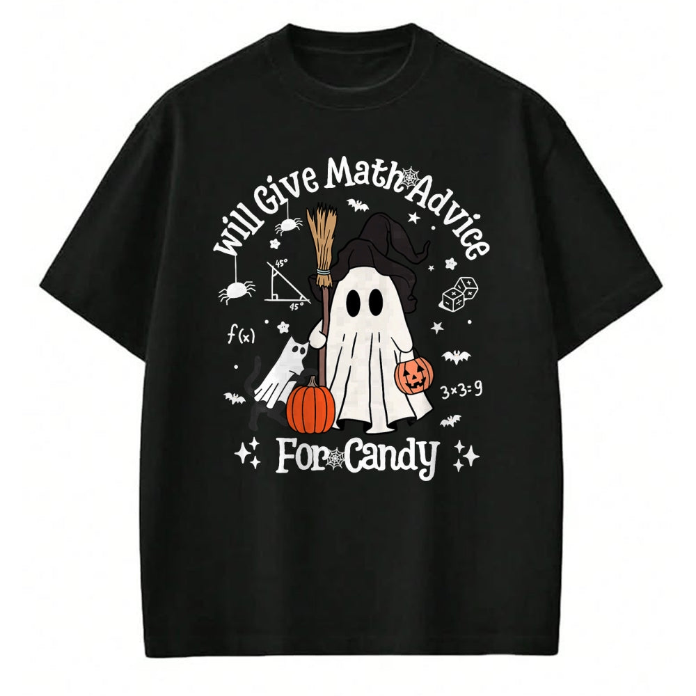 Best Teacher Shirt, Funny Teacher UnisexT-Shirt/Hoodie/Sweatshirt HLT00 - Funny Math Teacher Halloween Ghost Math Lover Teachers Woman T-Shirt