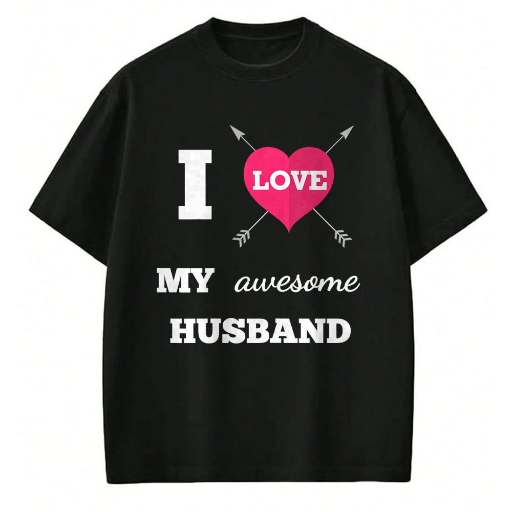 Best Wife Shirt, Wife and Husband Unisex T-Shirt/Hoodie/Sweatshirt HLT00 - I Love My Awesome Husband Shirt Heart & Arrow Cool Wife Tee T-Shirt