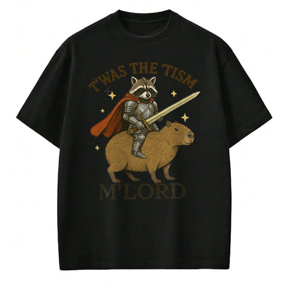 Cute Capybara Shirt, Funny Capybara Unisex T-Shirt/Hoodie/Sweatshirt HLT00 - TWAS The Tism M Lord Funny Raccoon Vintage Capybara Autism T-Shirt