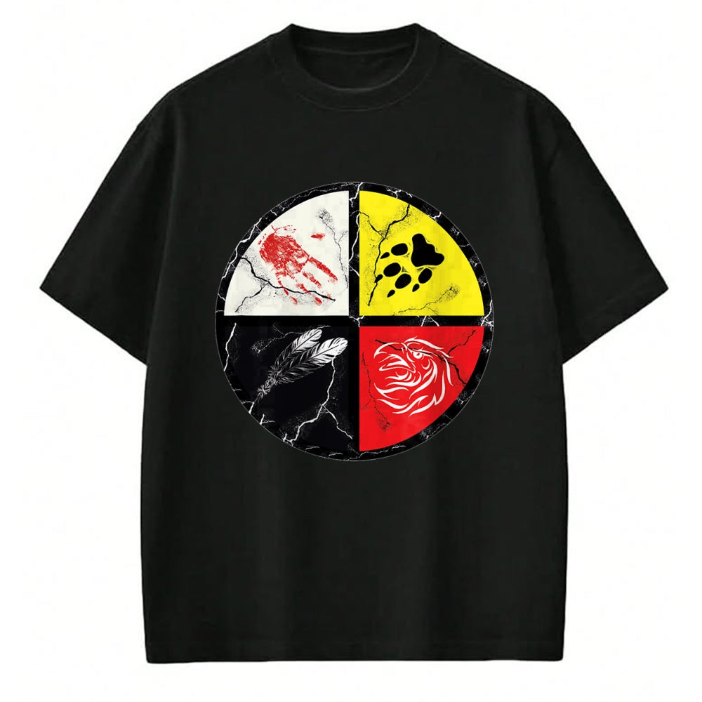 Native American T-Shirts, Vintage Native American Unisex T-Shirt/Hoodie/Sweatshirt HLT00 - Native American Medicine Wheel