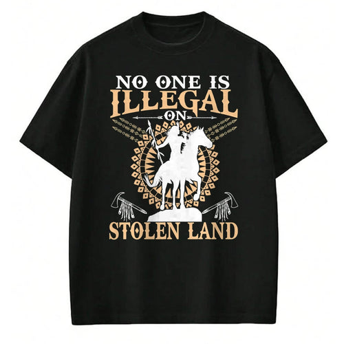 Native American T-Shirts, Vintage Native American Unisex T-Shirt/Hoodie/Sweatshirt HLT00 - No One Is Illegal on Stolen Land Tee Gifts Native Americans