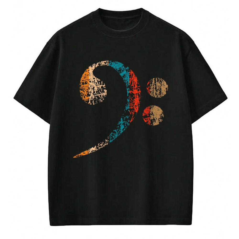 Guitar Lover Shirt, Funny Guitar UnisexT-Shirt/Hoodie/Sweatshirt HLT00 - Vintage Bass Clef for Bass Players, Bassists Bands Orchestra T-Shirt Small