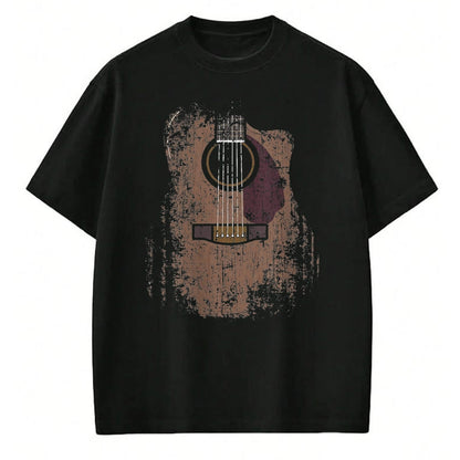 Guitar Lover Shirt, Funny Guitar UnisexT-Shirt/Hoodie/Sweatshirt HLT00 - Distressed Acoustic Guitar Vintage Player Rock & Roll Music T-Shirt, Men, Black, 3X-Large
