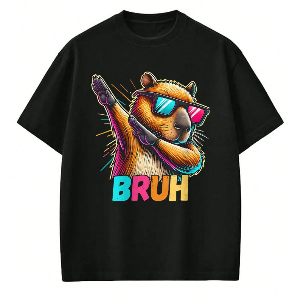 Cute Capybara Shirt, Funny Capybara Unisex T-Shirt/Hoodie/Sweatshirt HLT00 - Funny Dabbing Capy Bruh Teens Youth Kids Meme Rodent Lovers T-Shirt
