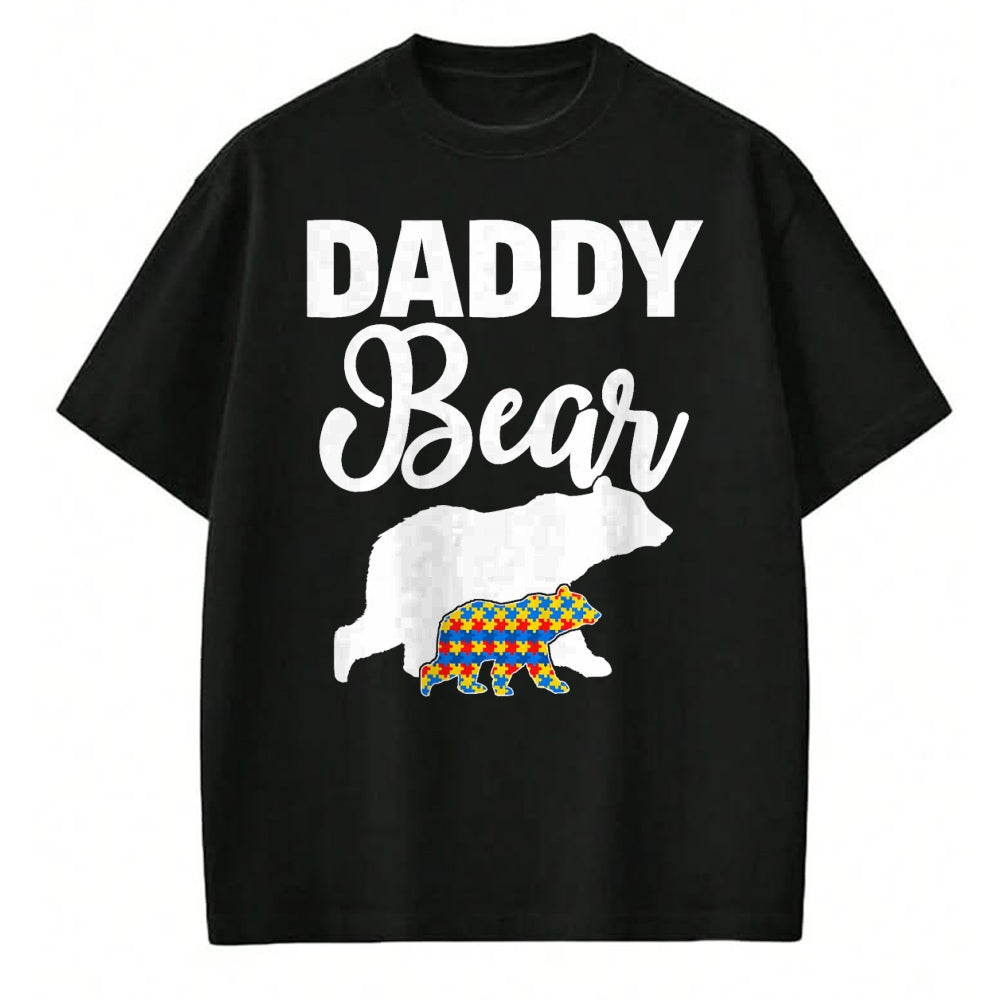 Gift for Dad Shirt, Funny Dad Unisex T-Shirt/Hoodie/Sweatshirt HLT00 – Daddy Bear Autism Awareness Shirt For Proud Autism Father T-Shirt
