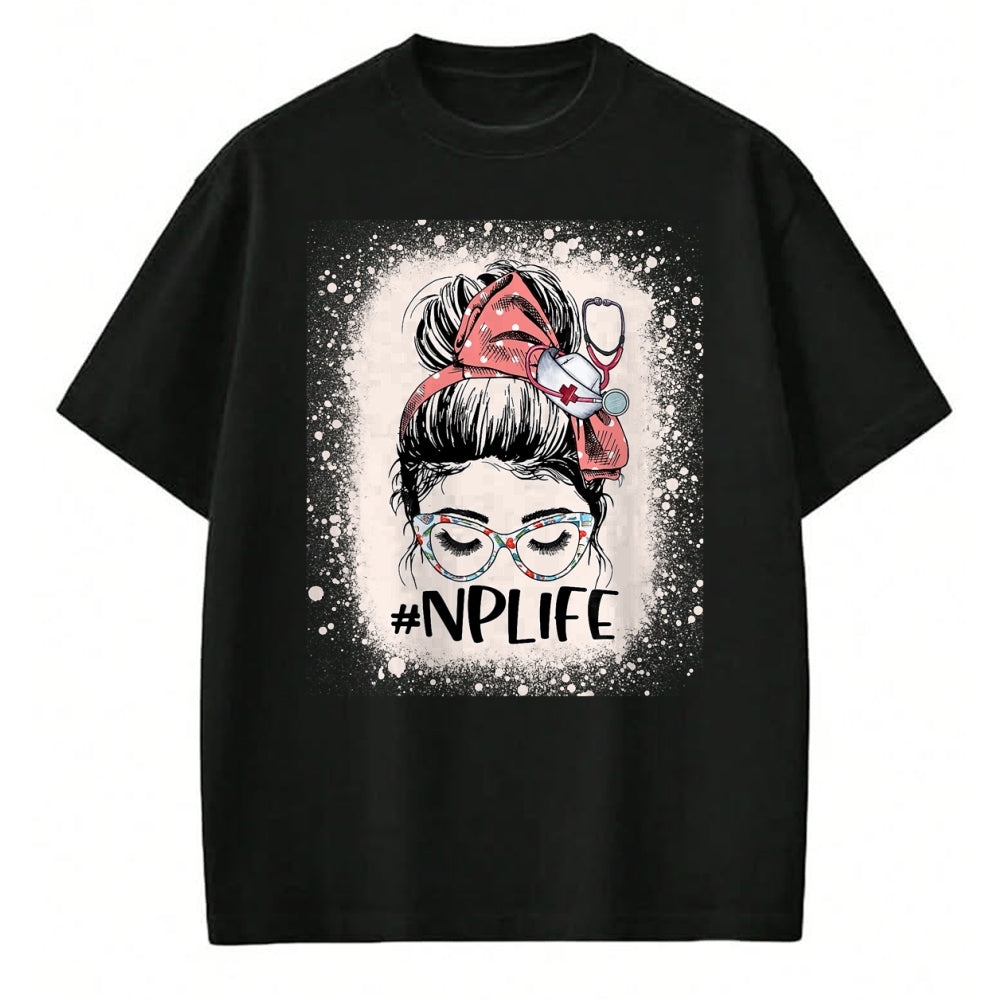 Funny Nurse Shirt, Nurse Unisex T-Shirt/Hoodie/Sweatshirt HLT00 - Nurse practitioner Funny NP Life Women Messy Bun Nurse T-Shirt