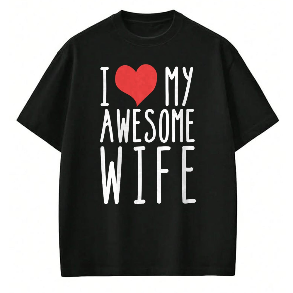 Best Wife Shirt, Wife and Husband Unisex T-Shirt/Hoodie/Sweatshirt HLT00 - Husband Birthday Gifts - I Love My Awesome Wife Long Sleeve T-Shirt