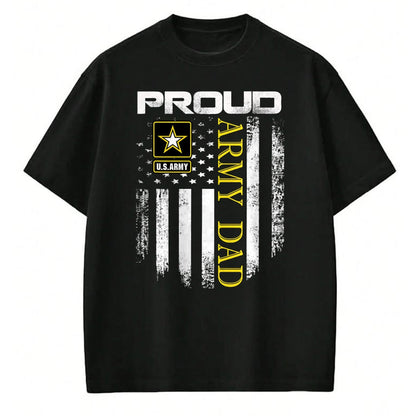 Gift for Dad Shirt, Funny Dad Unisex T-Shirt/Hoodie/Sweatshirt HLT00 – Vintage Proud Army Dad With American Flag Gift T-Shirt