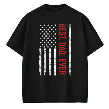 Gift for Dad Shirt, Funny Dad Unisex T-Shirt/Hoodie/Sweatshirt HLT00 – Best dad ever US american flag gift for father_s day Short Sleeve T-Shirt