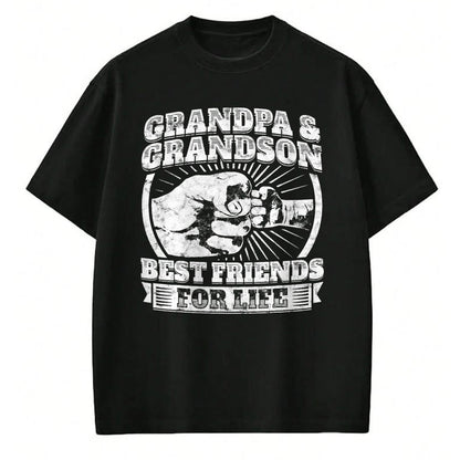 Best Grandpa Shirt, Proud Grandpa Unisex T-Shirt/Hoodie/Sweatshirt HLT00 - Grandpa And Grandson Gift Family Shirt Grandad Fist Bump Tee T-Shirt