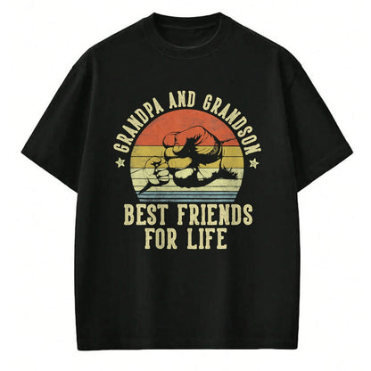 Best Grandpa Shirt, Proud Grandpa Unisex T-Shirt/Hoodie/Sweatshirt HLT00 - Grandpa and Grandson Best Friends for Life Funny Grandpa T-Shirt