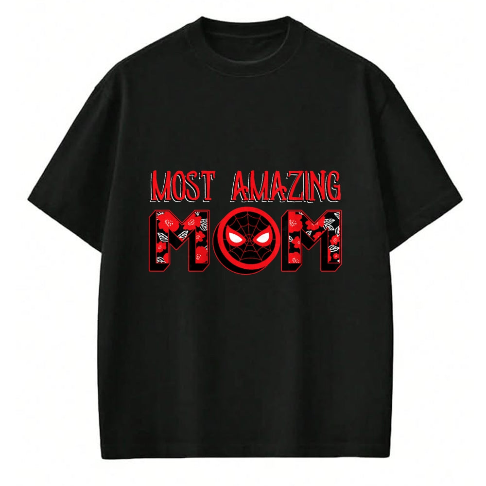 Gift for Mom Shirt, Funny Mom Unisex T-Shirt/Hoodie/Sweatshirt HLT00 - Marvel Mothers Day Spider-Man Most Amazing Mom Chest Logo T-Shirt