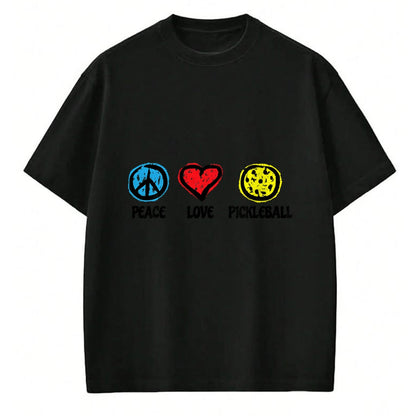 Funny Pickleball Shirt, Pickleball Lover Unisex T-Shirt/Hoodie/Sweatshirt HLT00 - Peace Love Pickleball Pickleball Shirt for Pickleball Player T-Shirt