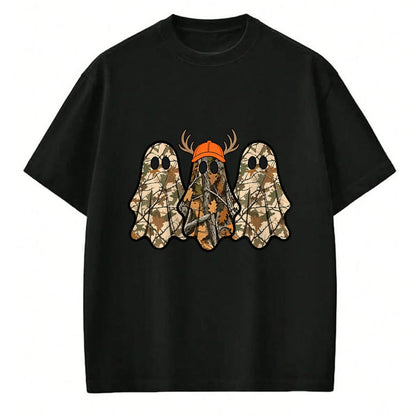 Funny Hunting Shirt, Gift For Hunting Lover Unisex T-Shirt/Hoodie/Sweatshirt HLT00 - Camo Boo Ghost Deer Hunting Season Halloween Men Women Boys T-Shirt