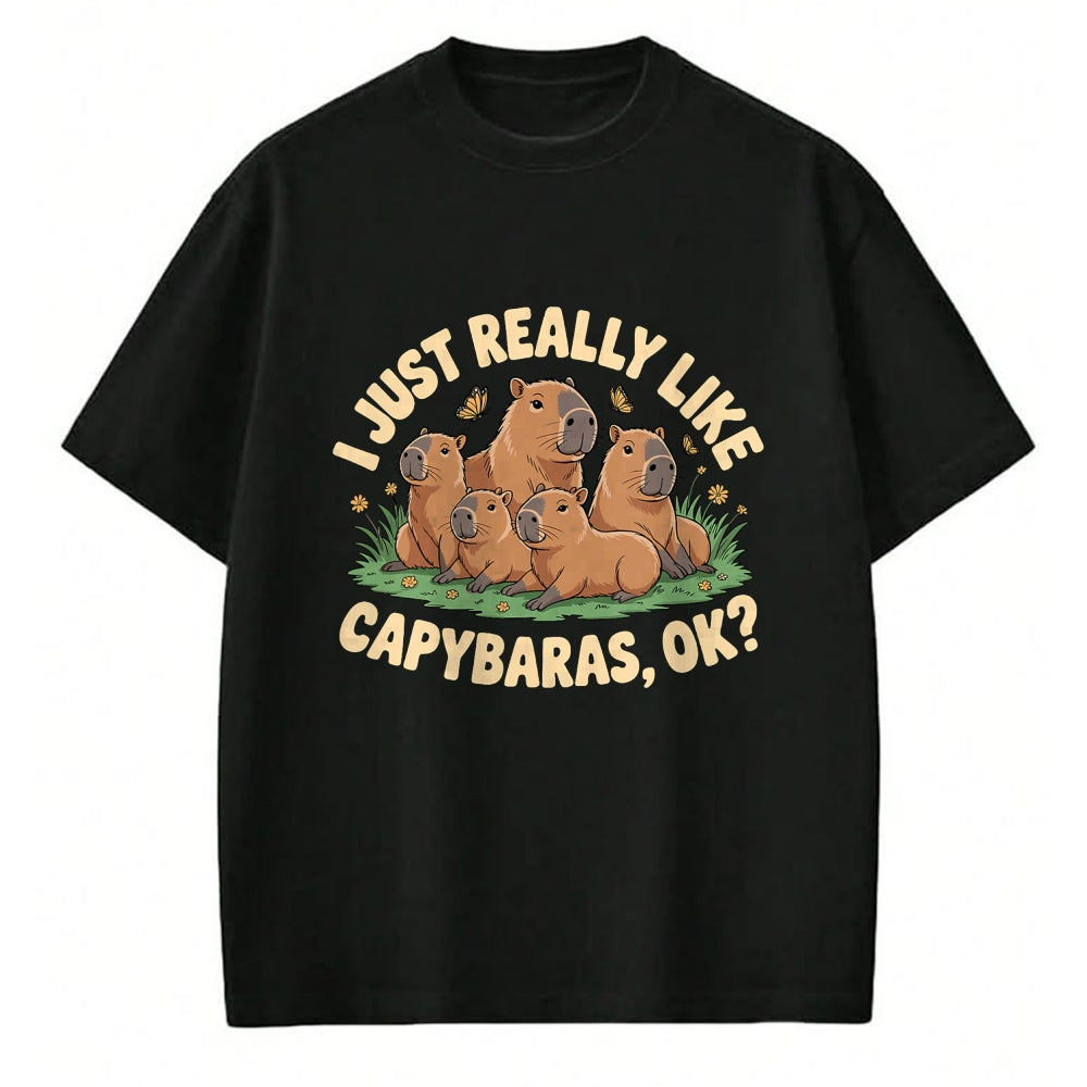 Cute Capybara Shirt, Funny Capybara Unisex T-Shirt/Hoodie/Sweatshirt HLT00 - Funny Bit of A Mess Capybara Meme Graphic for Women T-Shirt