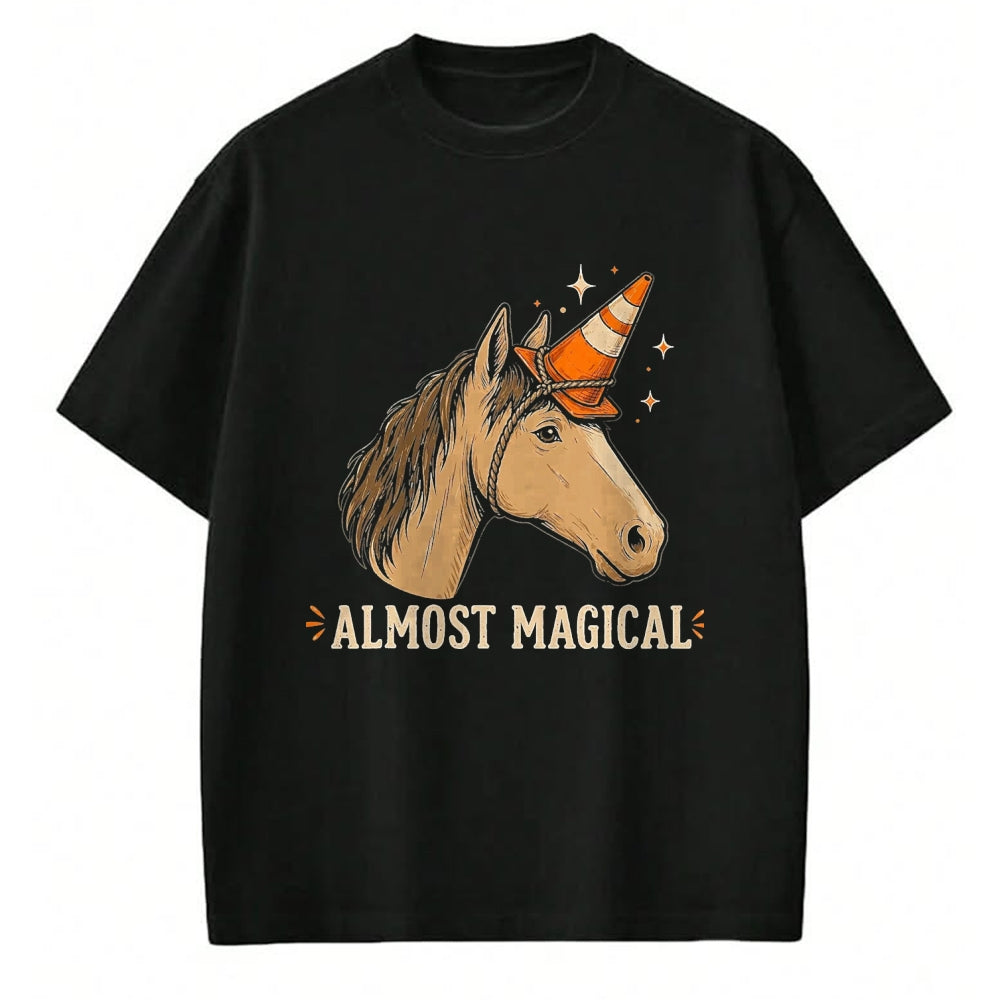 Best Horse Lover Shirt , Funny Horse UnisexT-Shirt/Hoodie/Sweatshirt HLT00 - Almost Magical Funny Horse Unicorn Humor T-Shirt, Men, Black, 3X-Large