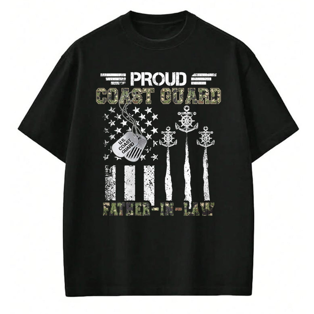 Gift for Dad Shirt, Funny Dad Unisex T-Shirt/Hoodie/Sweatshirt HLT00 – Proud Coast Guard Father-In-Law US Coast Guard Graduation T-Shirt