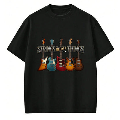 Guitar Lover Shirt, Funny Guitar UnisexT-Shirt/Hoodie/Sweatshirt HLT00 - Strings Before Thing Funny Men Vintage Acoustic Guitar Music T-Shirt