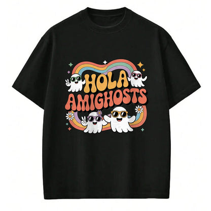 Best Teacher Shirt, Funny Teacher UnisexT-Shirt/Hoodie/Sweatshirt HLT00 - Hola Amighosts Ghost Funny Halloween Costume Spanish Groovy T-Shirt