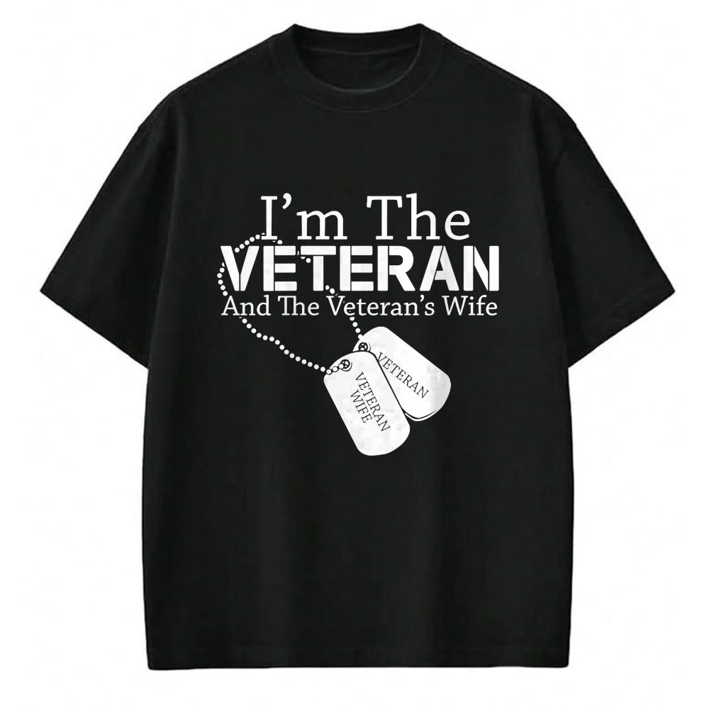 Proud Veteran Shirt, Funny Veteran UnisexT-Shirt/Hoodie/Sweatshirt HLT00 - Womens I Am The Veteran Veterans Day US Military Patriotic V-Neck T-Shirt