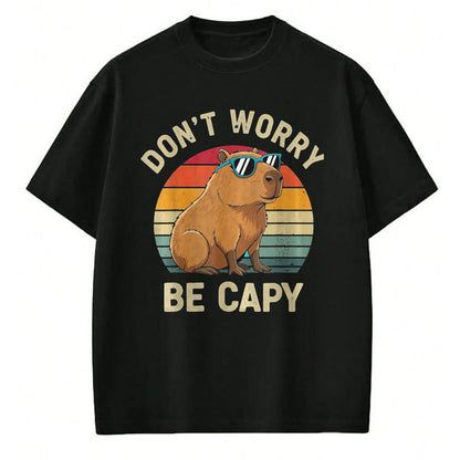 Cute Capybara Shirt, Funny Capybara Unisex T-Shirt/Hoodie/Sweatshirt HLT00 - Dont Worry Be Capy Capybara T-Shirt, Women, Purple, X-Small