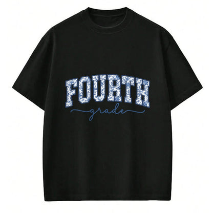 Best Teacher Shirt, Funny Teacher UnisexT-Shirt/Hoodie/Sweatshirt HLT00 - 4th Grade Back to School Fourth Grade Blue Toile Teacher Kid T-Shirt