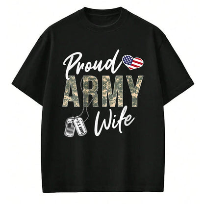 Best Wife Shirt, Wife and Husband Unisex T-Shirt/Hoodie/Sweatshirt HLT00 - Gift for wife T shirt, lucky wife   Womens Proud Army Wife Army Graduation Wife US Army Wife Gifts V