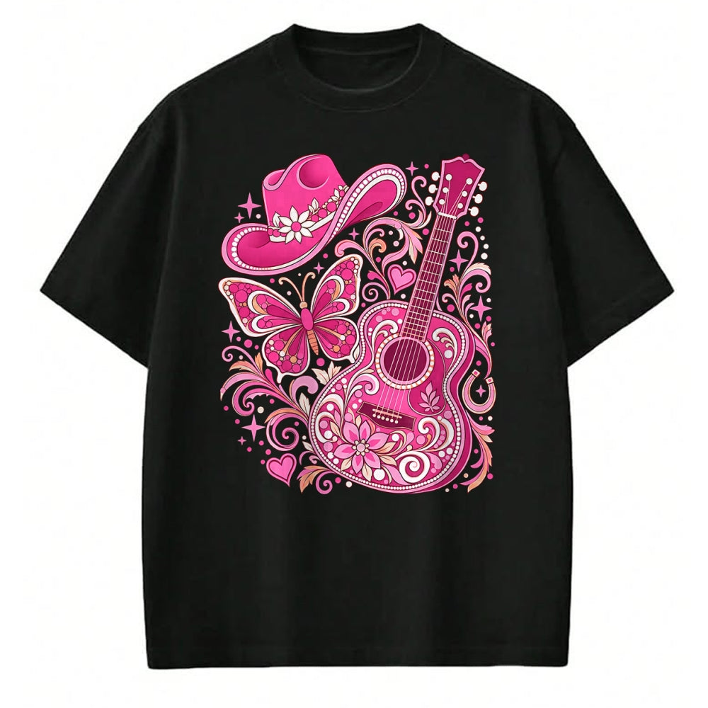 Guitar Lover Shirt, Funny Guitar UnisexT-Shirt/Hoodie/Sweatshirt HLT00 - Western Cowgirl Guitar Women Girls T-Shirt