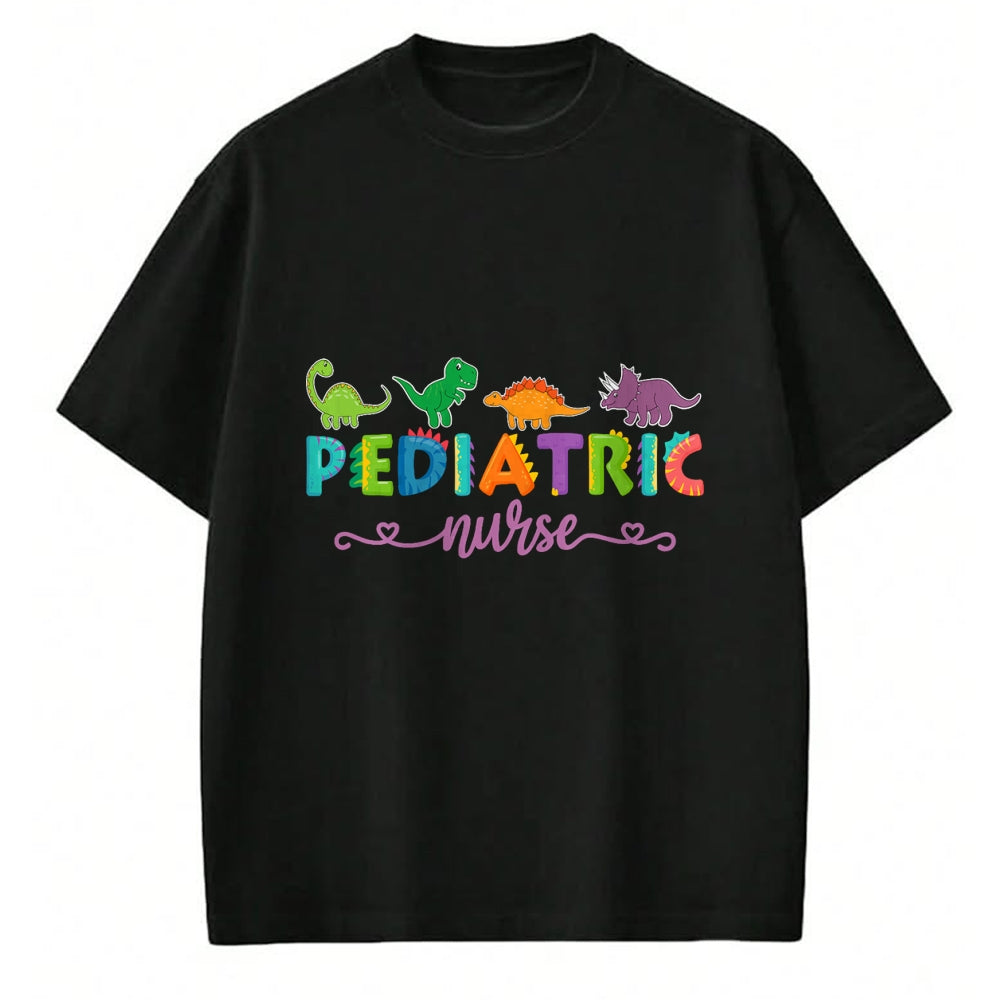 Funny Nurse Shirt, Nurse Unisex T-Shirt/Hoodie/Sweatshirt HLT00 - PICU Pediatric Nurse Dinosaurs Peds Nurse T-Shirt