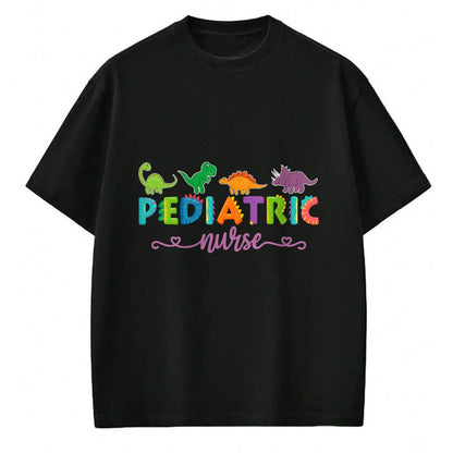 Funny Nurse Shirt, Nurse Unisex T-Shirt/Hoodie/Sweatshirt HLT00 - PICU Pediatric Nurse Dinosaurs Peds Nurse T-Shirt