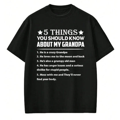 Best Grandpa Shirt, Proud Grandpa Unisex T-Shirt/Hoodie/Sweatshirt HLT00 - 5 Things You Know About My Grandpa He Is My Grandpa T-Shirt (1)