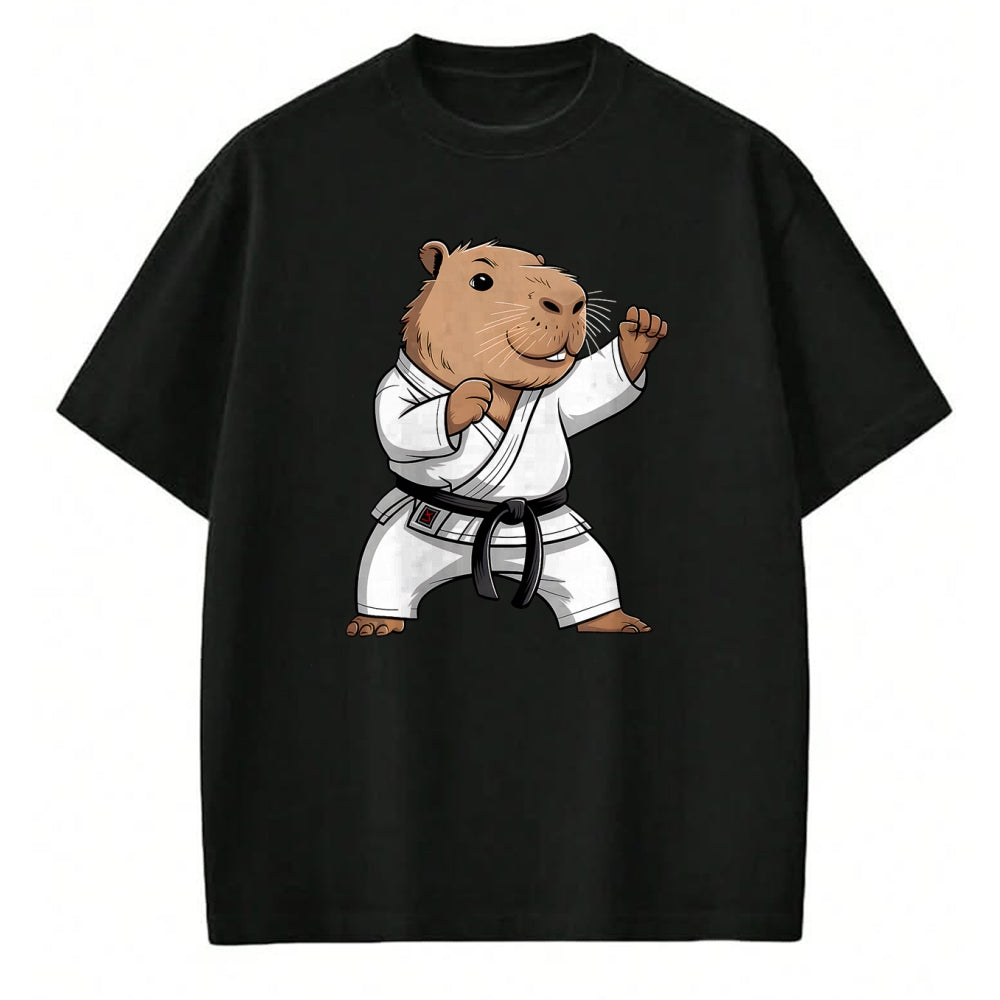 Cute Capybara Shirt, Funny Capybara Unisex T-Shirt/Hoodie/Sweatshirt HLT00 - Martial Arts Capybara Funny Karate Taekwondo Jiu Jitsu Judo T-Shirt