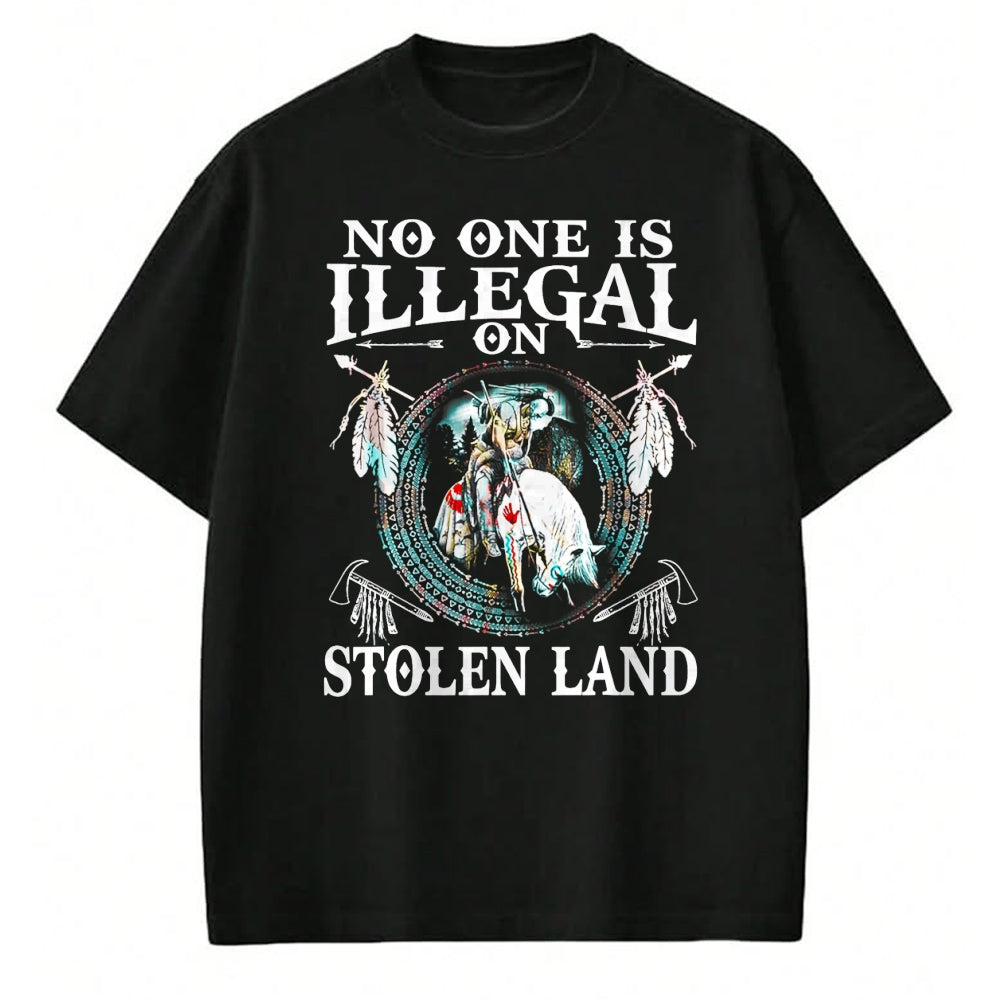 Native American T-Shirts, Vintage Native American Unisex T-Shirt/Hoodie/Sweatshirt HLT00 - No One Is Illegal on Stolen Land Gifts Native Americans