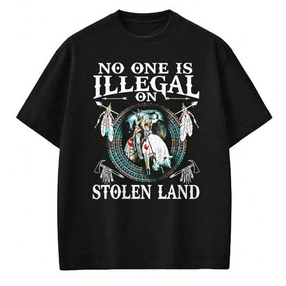 Native American T-Shirts, Vintage Native American Unisex T-Shirt/Hoodie/Sweatshirt HLT00 - No One Is Illegal on Stolen Land Gifts Native Americans